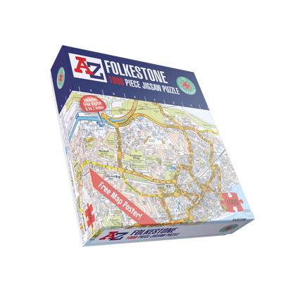 A-Z Map of Folkestone 1000 Piece Jigsaw