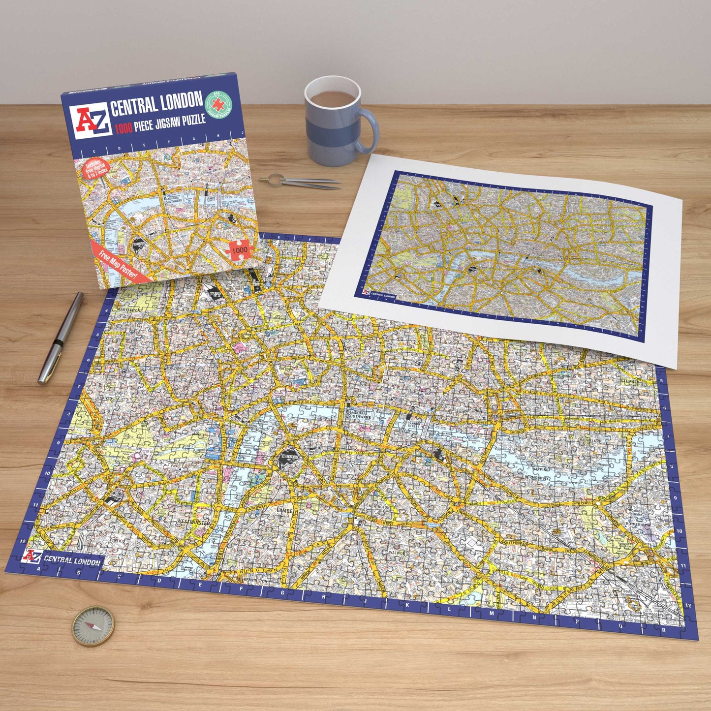A-Z Map of London 1000 Piece Jigsaw
