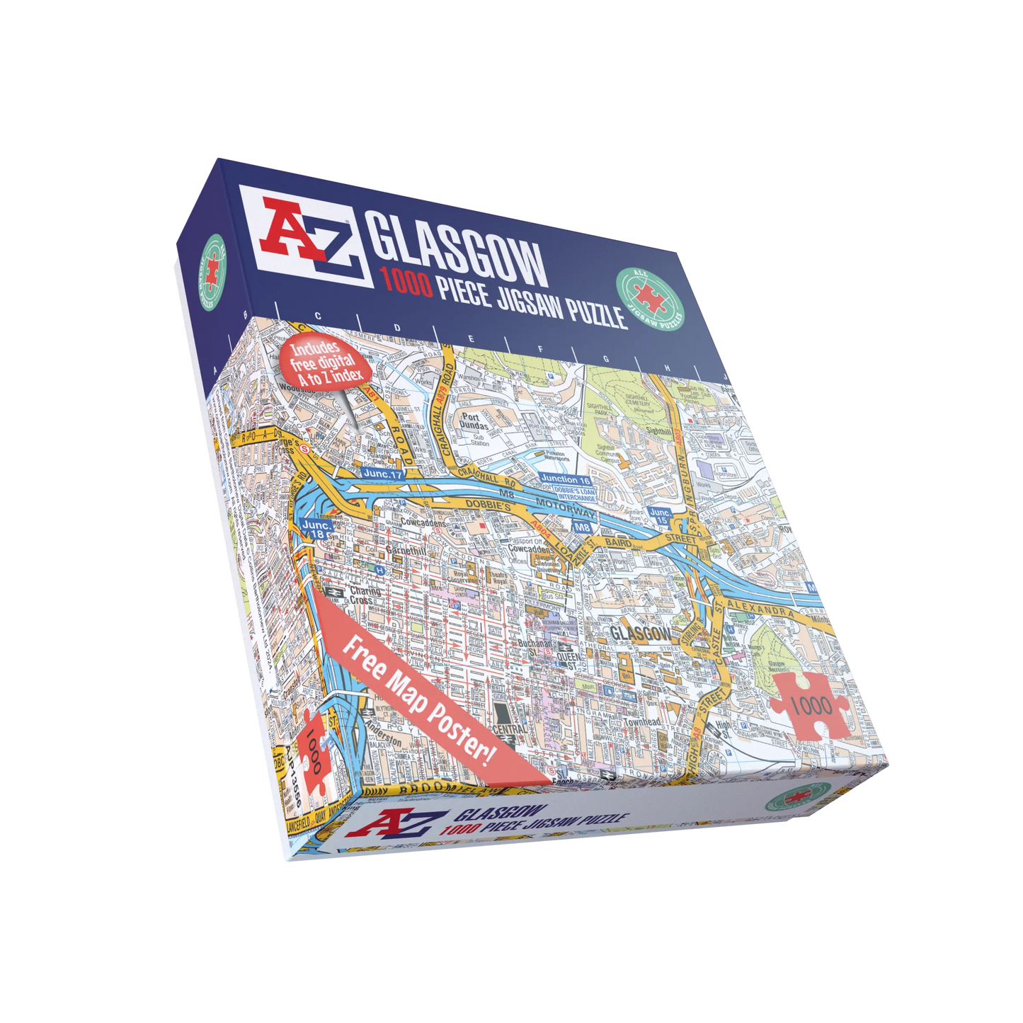 A-Z Map of Glasgow 1000 Piece Jigsaw