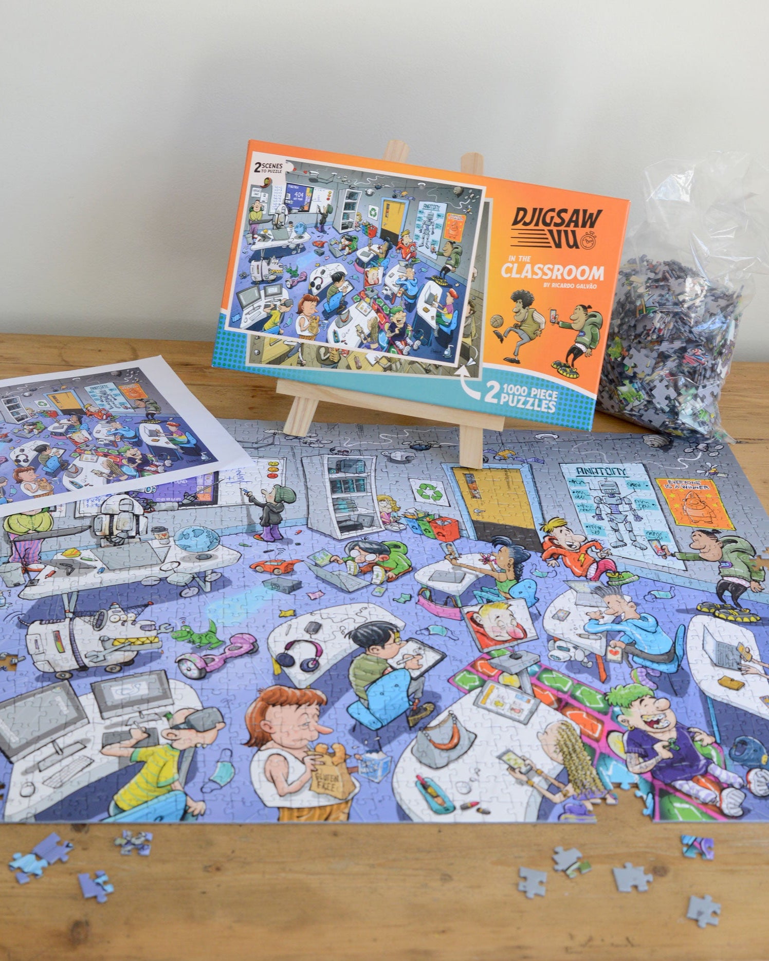 Puzzel 1000 stukjes voor volwassenen, klassieke puzzels, rond, boomhuis, boekhandel, 67,5 x 67,5 cm, jigsaw voor volwassenen, blauwe papieren kaart, onregelmatige unieke puzzel voor familie en Puzzel 1000 stukjes voor volwassenen, klassieke puzzels, rond, boomhuis, boekhandel, 67,5 x 67,5 cm, jigsaw voor volwassenen, blauwe papieren kaart, onregelmatige unieke puzzel voor familie en