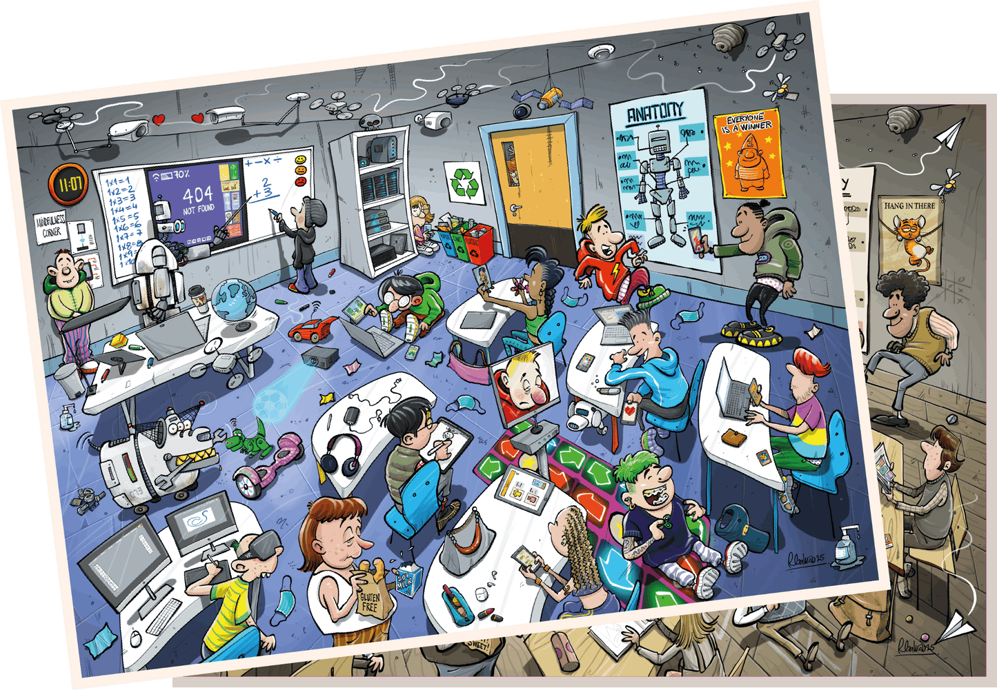 Djigsaw Vu In the Classroom 2 x  1000 Piece Jigsaw Puzzle Set