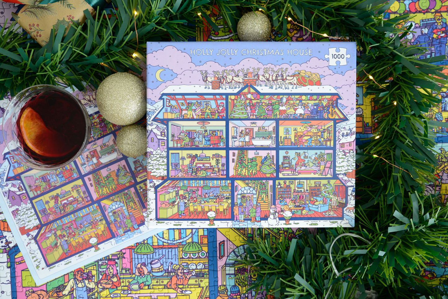 Holly Jolly Christmas House 1000 Piece Jigsaw Puzzle