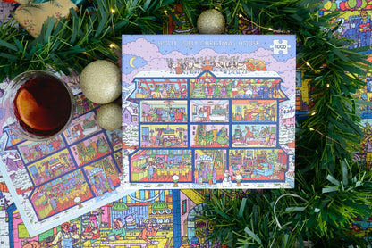 Holly Jolly Christmas House 1000 Piece Jigsaw Puzzle