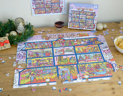 Holly Jolly Christmas House 1000 Piece Jigsaw Puzzle