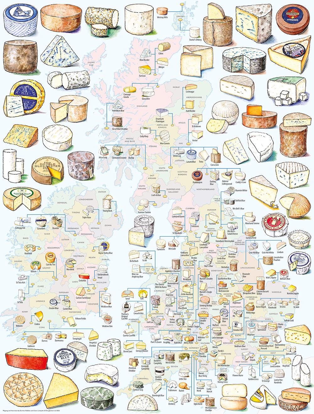 Cheese Map of the UK 1000 Piece Jigsaw Puzzle