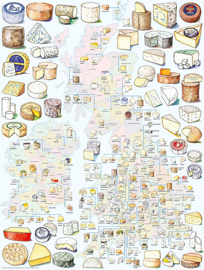 Cheese Map of the UK 1000 Piece Jigsaw Puzzle