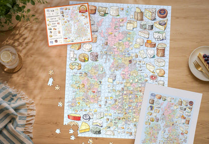 A Cheesemonger's Map of British & Irish Cheese 1000 or 300 Piece Jigsaw Puzzle