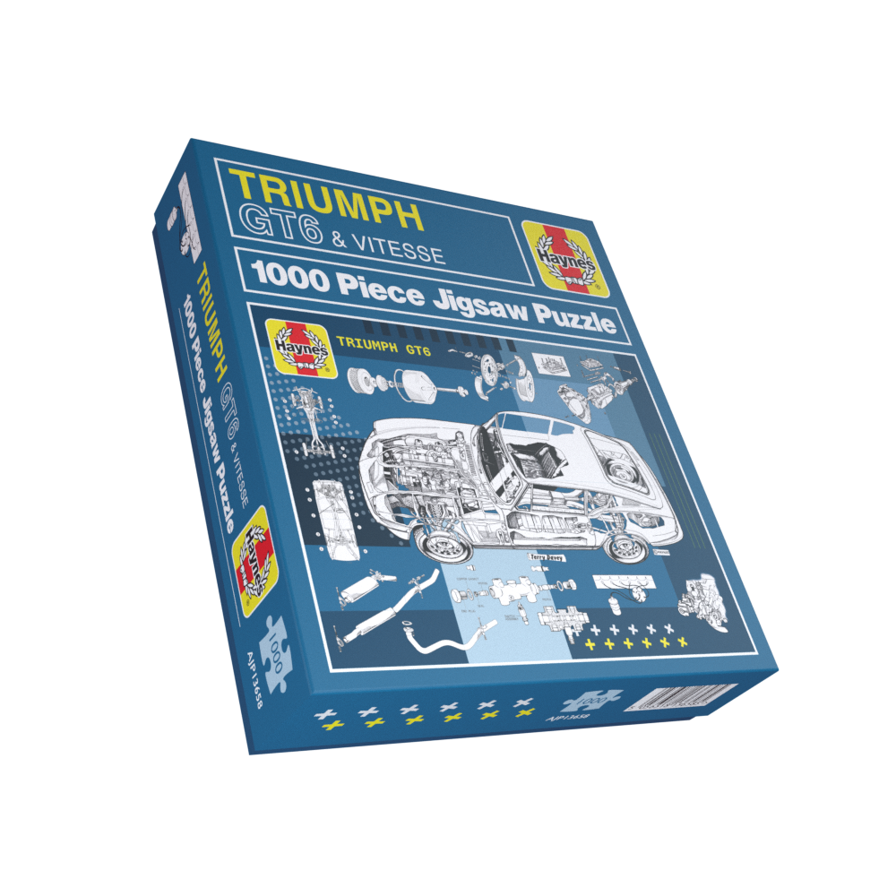 Triumph GT6 jigsaw puzzle box on a white background