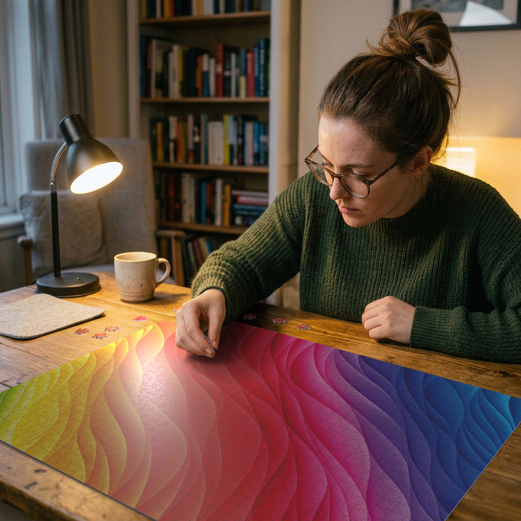 Wavy Rainbow - Impuzzible No.3 - 1000 or 500 Piece Jigsaw Puzzle