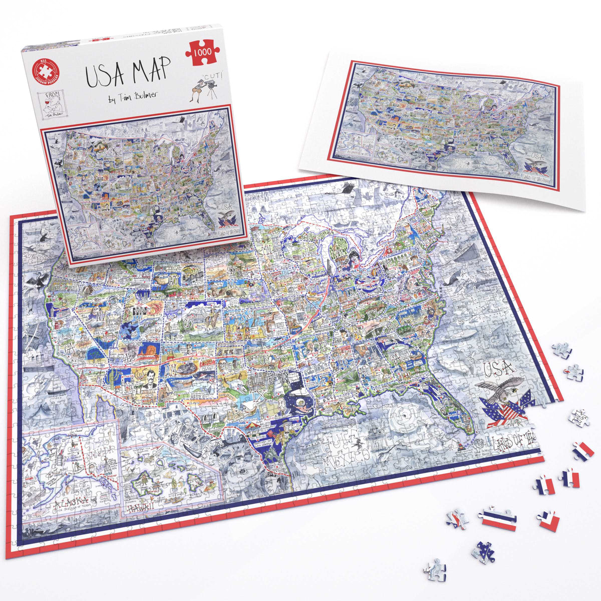 USA Map - Tim Bulmer 1000 Piece Jigsaw Puzzle