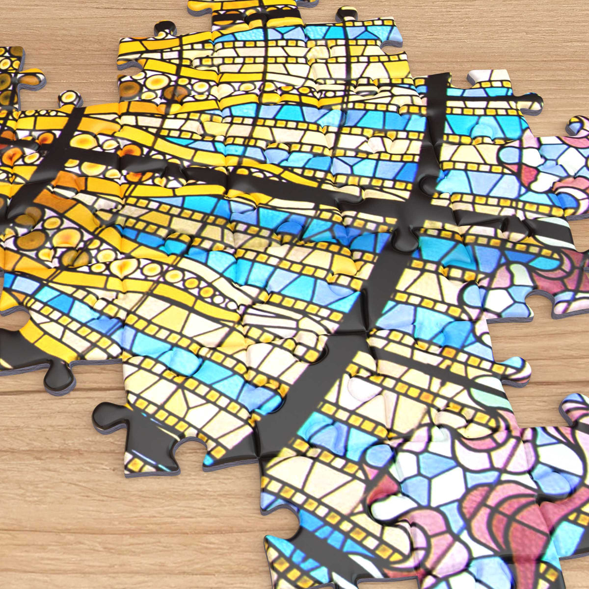 Barcelona Stained Glass Window 1000 Piece Jigsaw Puzzle