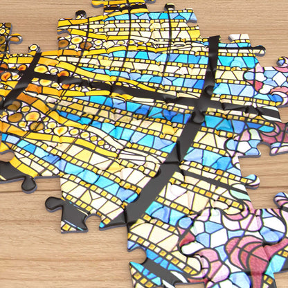 Barcelona Stained Glass Window 1000 Piece Jigsaw Puzzle