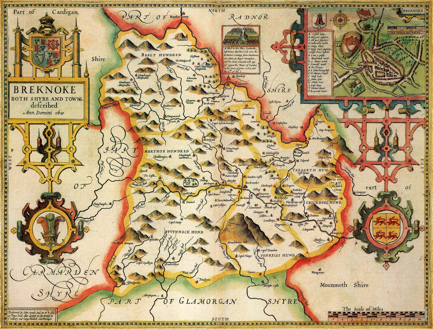 Puzzle 1000 pièces de la carte historique du Breconshire (1610)