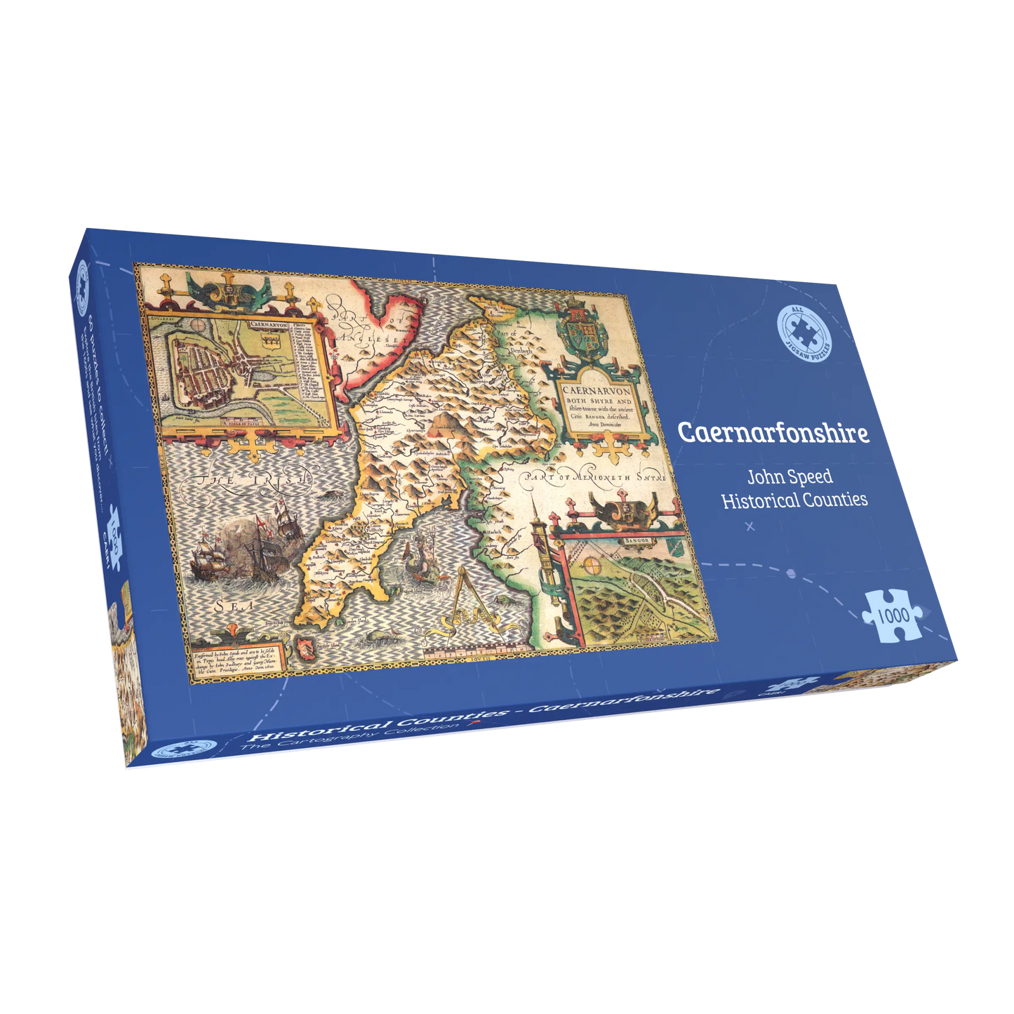Puzzle 1000 pièces de la carte historique du Caernarfonshire (1610)