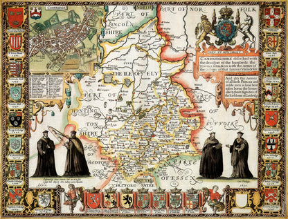 Historische Karte von Cambridgeshire, 1000-teiliges Puzzle (1610)