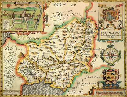 Historische Karte von Carmarthenshire, 1000-teiliges Puzzle (1610)