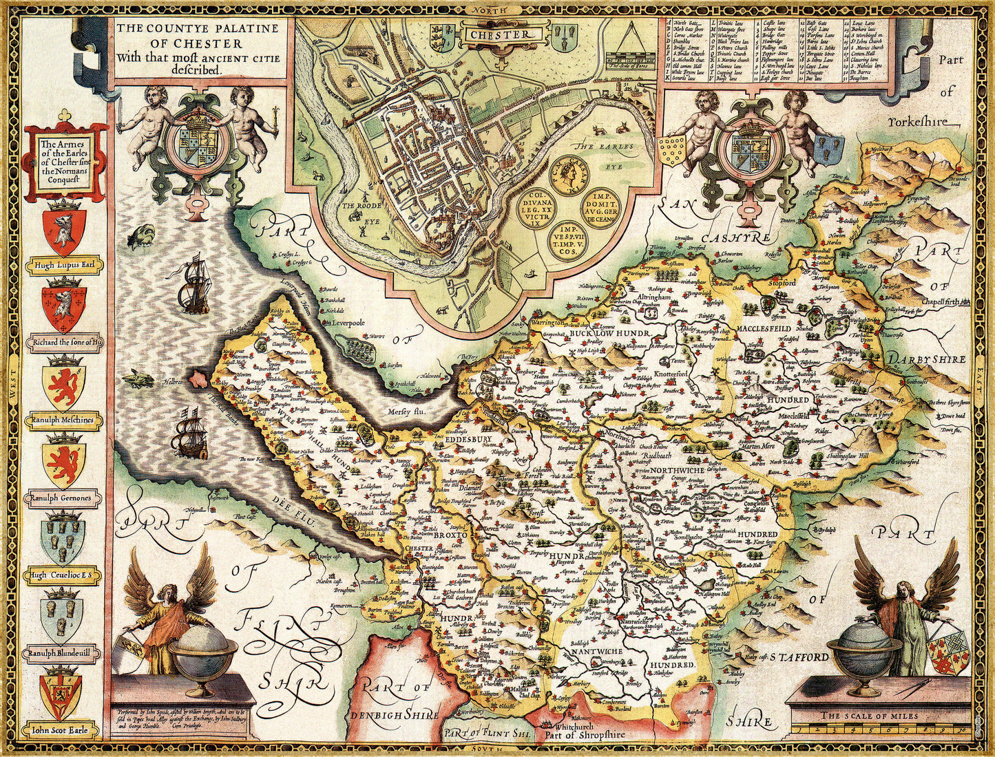 Puzzle 1000 pièces Carte historique du Cheshire (1610)