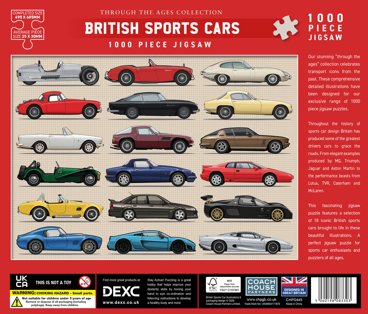 British Sports Cars 1000 Piece Jigsaw