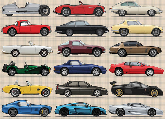 British Sports Cars 1000 Piece Jigsaw