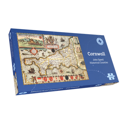 Historische Karte von Cornwall, 1000-teiliges Puzzle (1610)