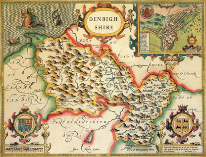Puzzle 1000 pièces de la carte historique du Denbighshire (1610)