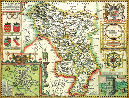 Puzzle 1000 pièces Carte historique du Derbyshire (1610)