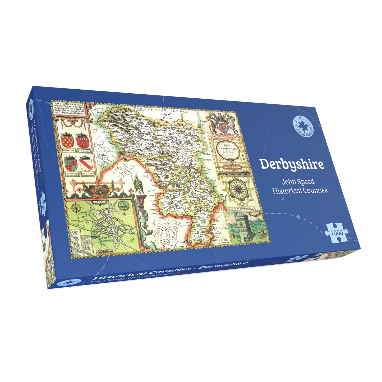 Puzzle 1000 pièces Carte historique du Derbyshire (1610)