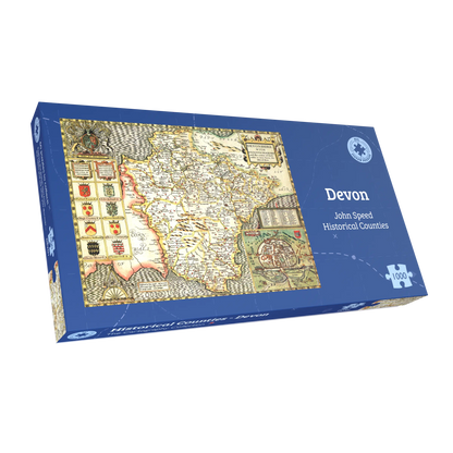 Historische Karte von Devon, 1000-teiliges Puzzle (1610)
