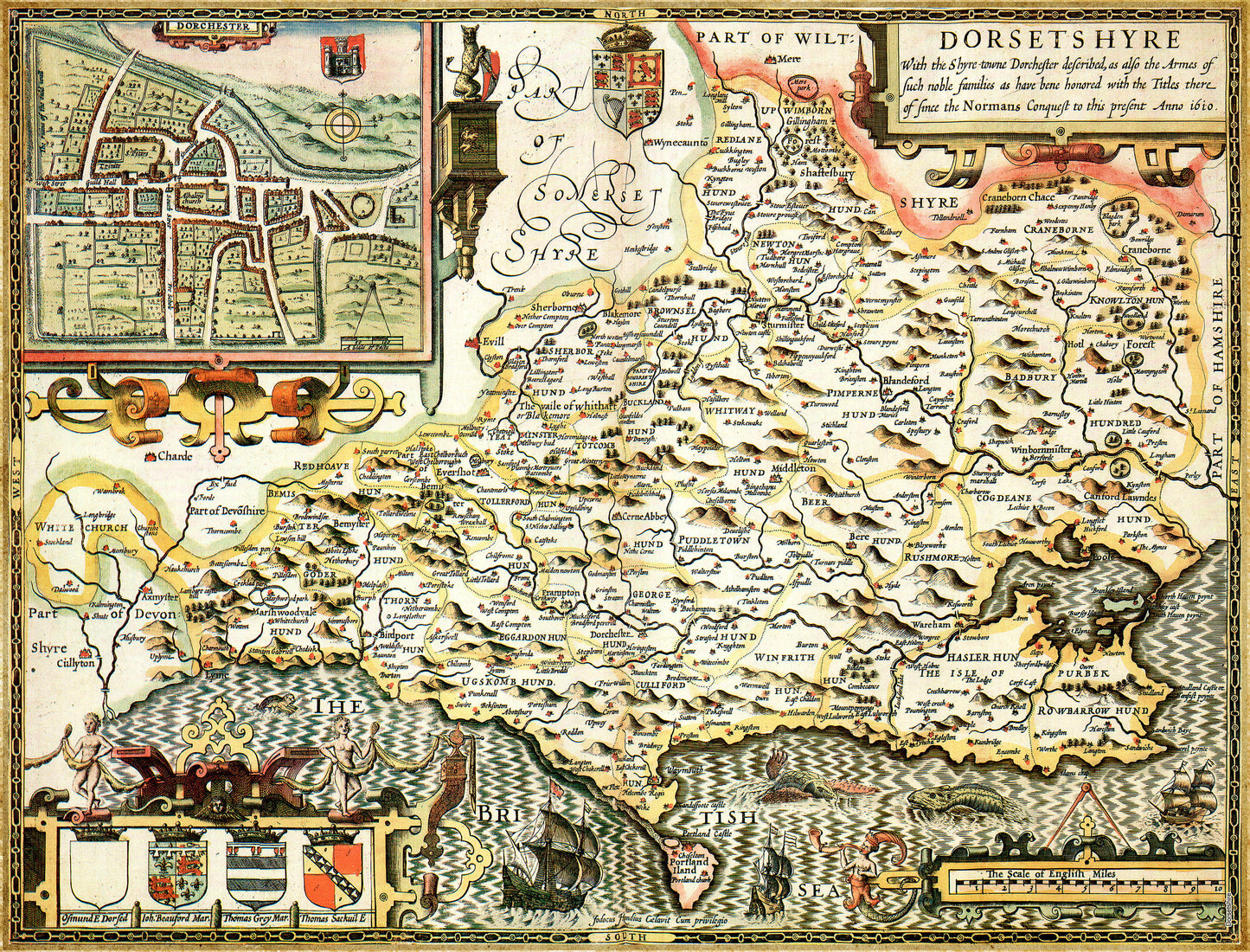 Puzzle 1000 pièces Carte historique du Dorset (1610)