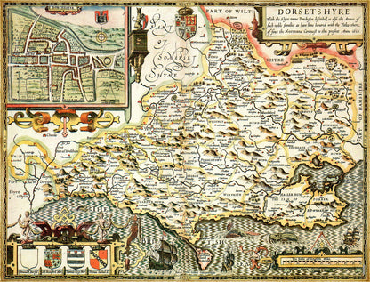 Puzzle 1000 pièces Carte historique du Dorset (1610)