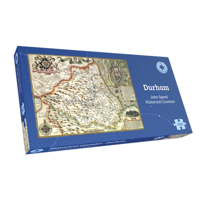 Historische Karte von Durham, 1000-teiliges Puzzle (1610)