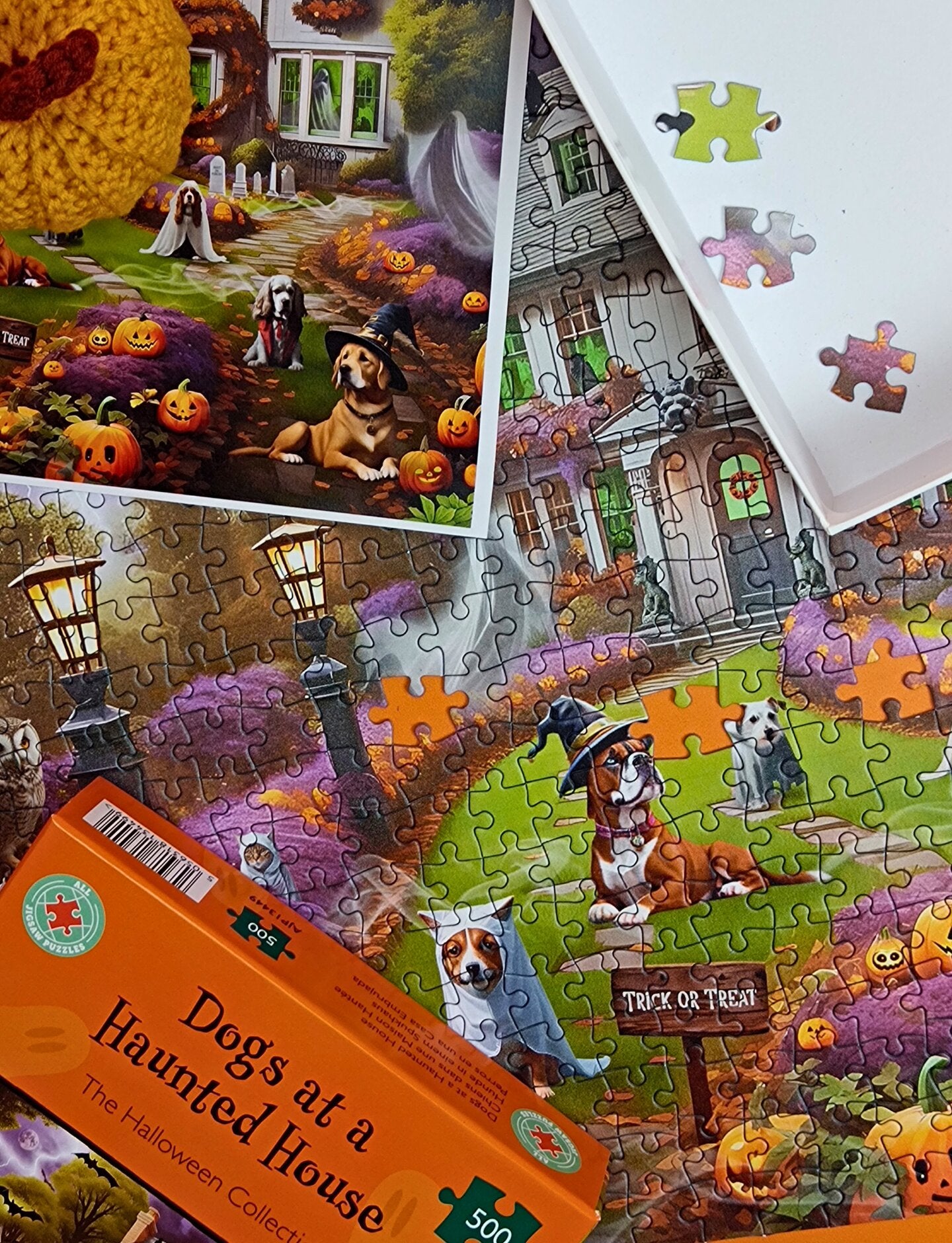 Puzzle de 1000 ou 500 pièces Chiens dans une maison hantée