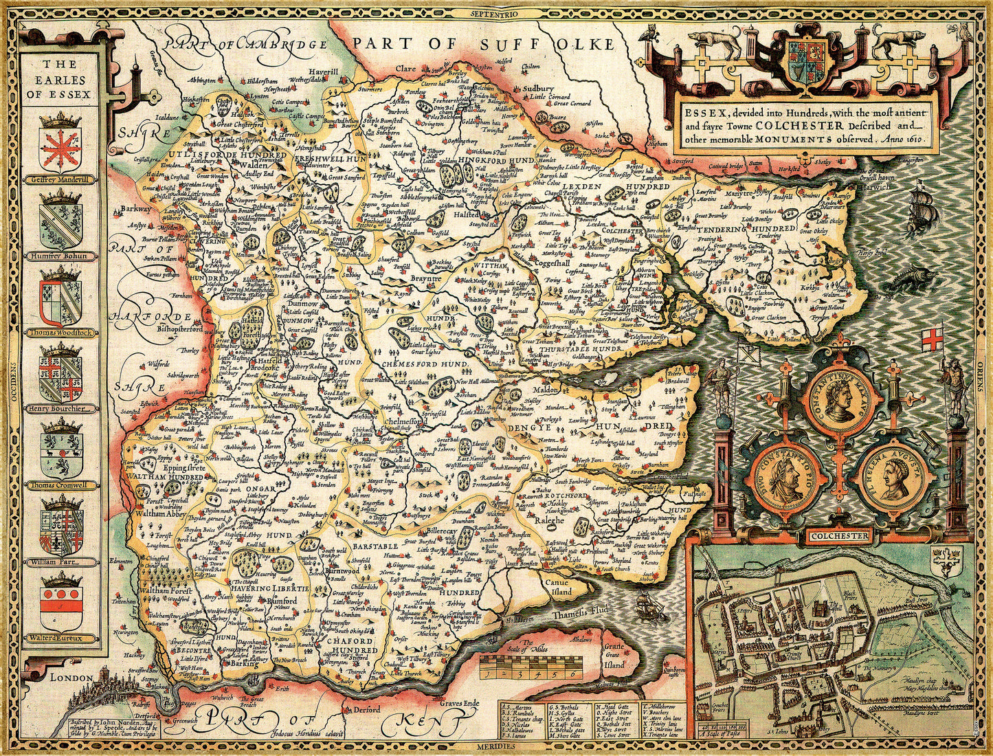 Puzzle 1000 pièces de la carte historique de l'Essex (1610)