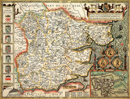 Puzzle 1000 pièces de la carte historique de l'Essex (1610)
