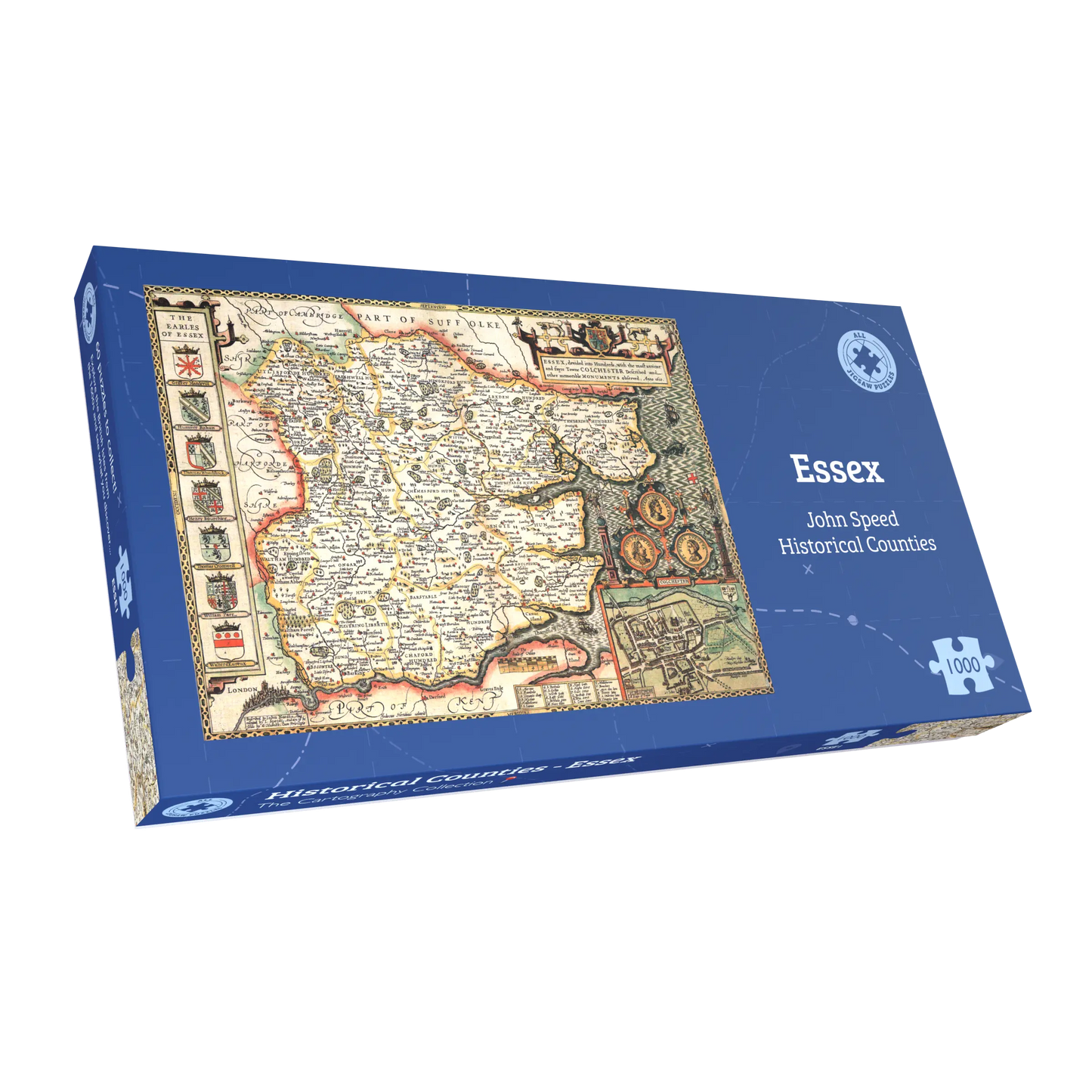 Puzzle 1000 pièces de la carte historique de l'Essex (1610)