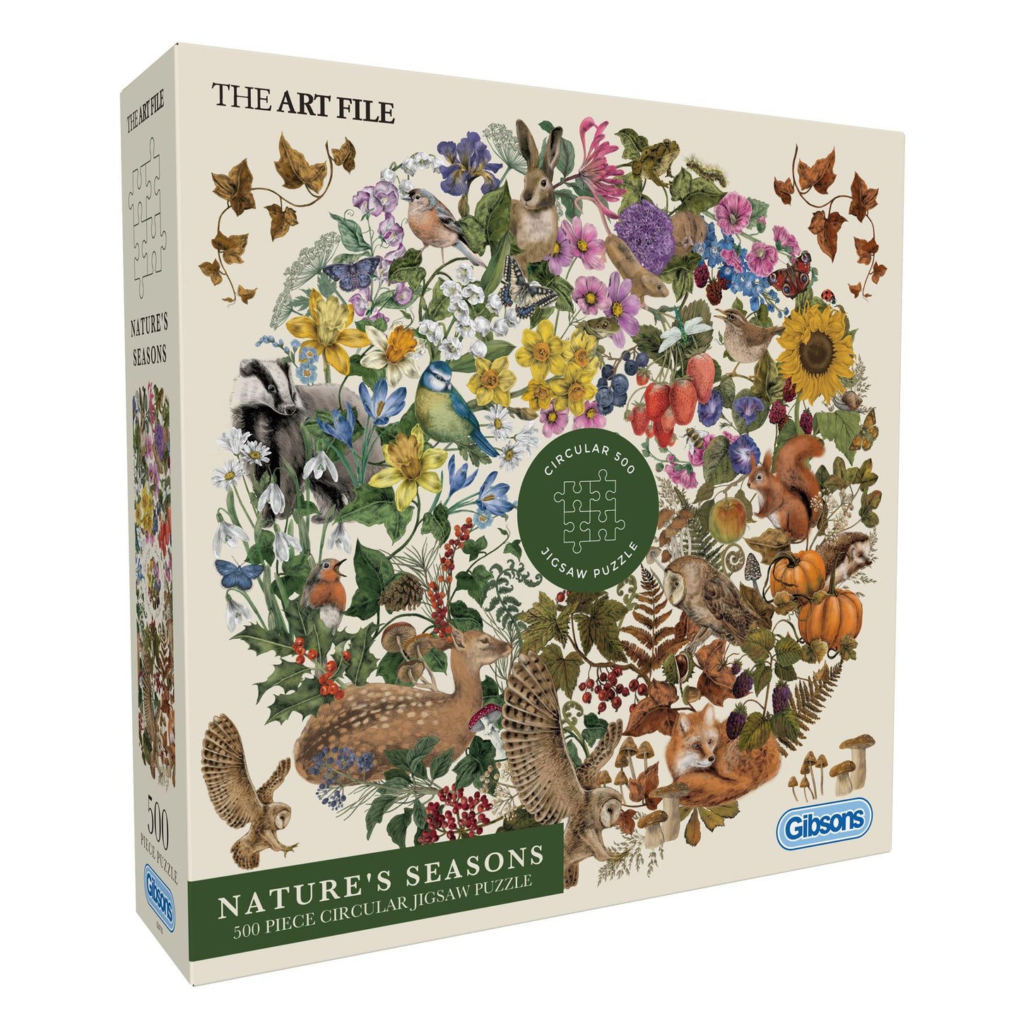 The Art File: Nature's Seasons 500 Piece Cicular Jigsaw Puzzle