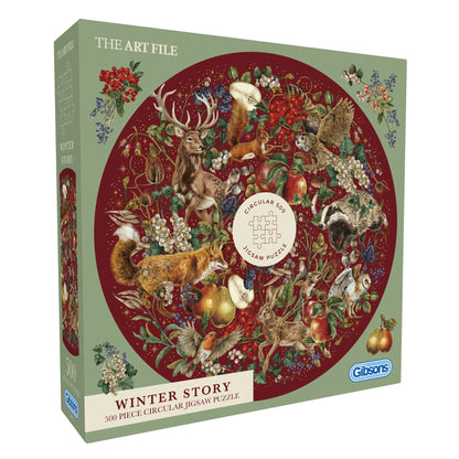 The Art File: Winter Story 500 Piece Circular Jigsaw Puzzle
