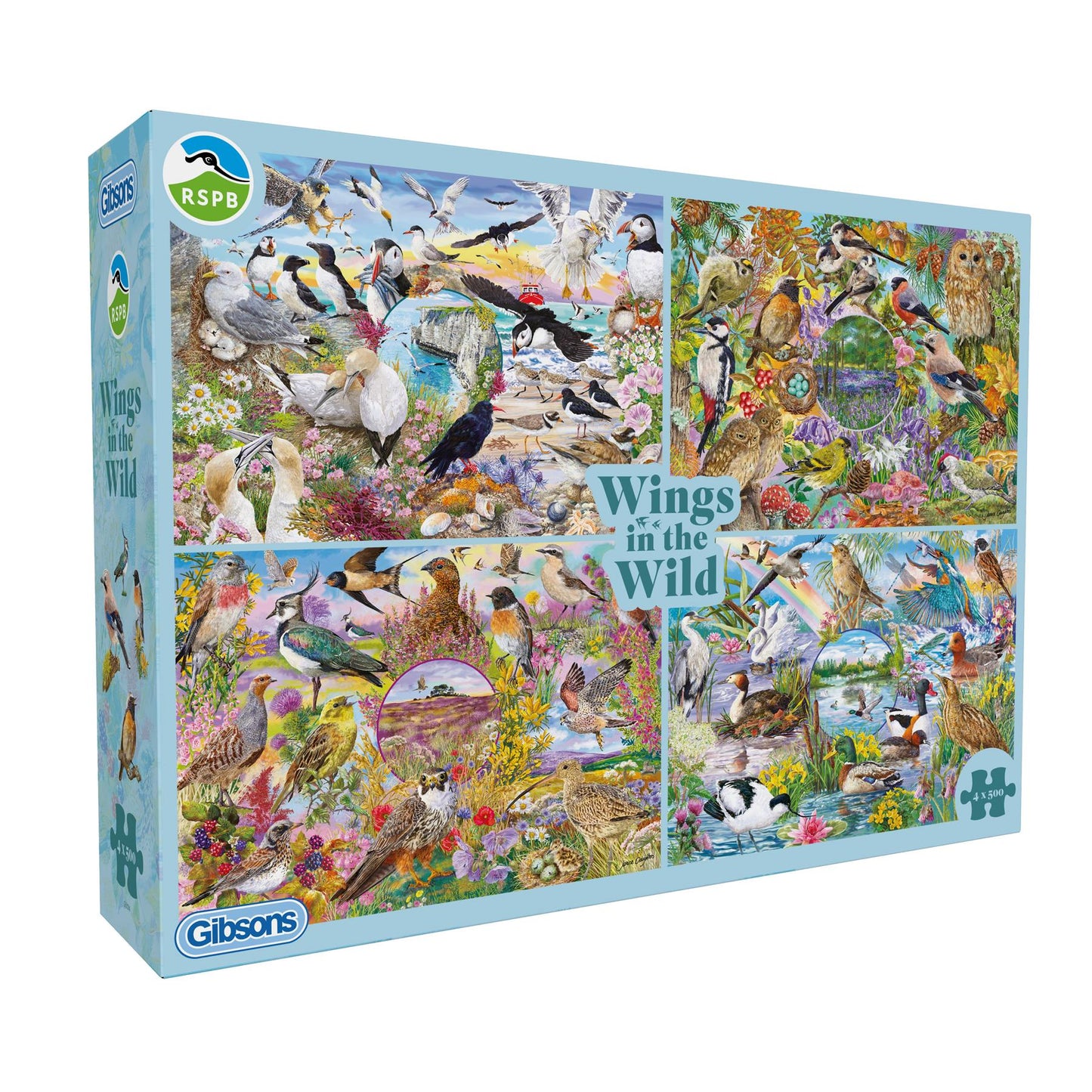 RSPB Wings in the Wild 4x500 Piece Jigsaw Puzzle