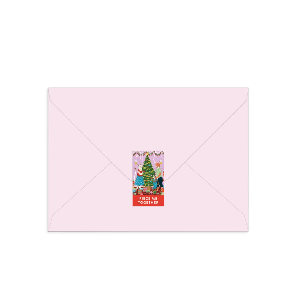 Meowy Christmas Greeting Card Jigsaw Puzzle