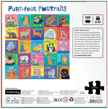 Purr-fect Portraits 500 Piece Jigsaw Puzzle