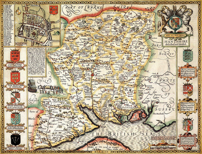 Puzzle 1000 pièces Carte historique du Hampshire (1610)