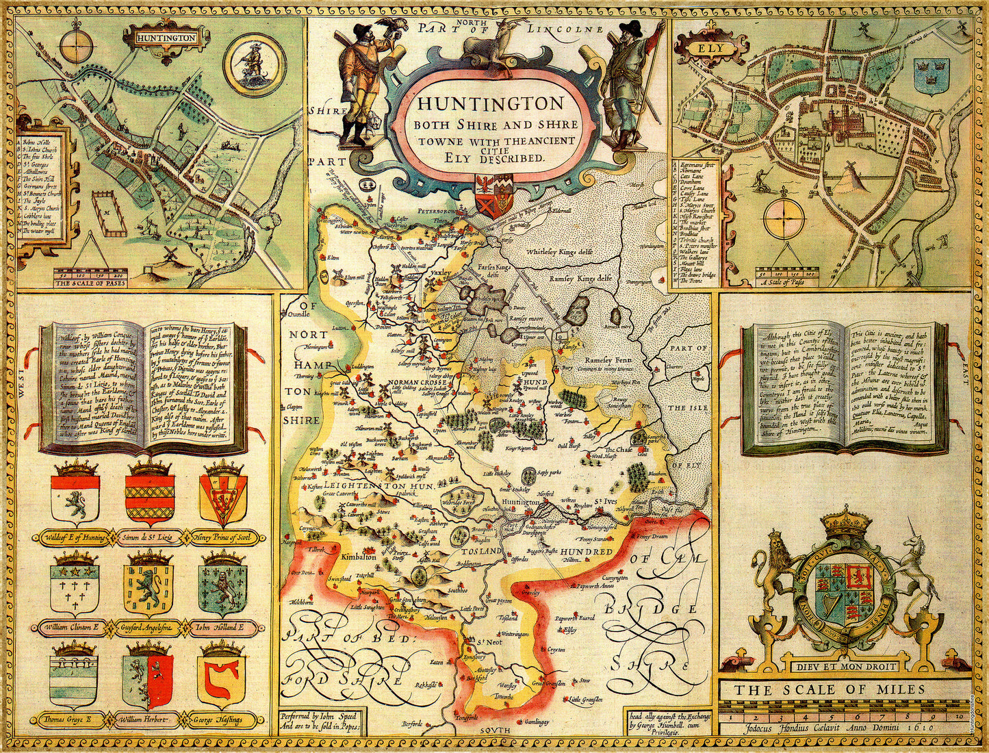 Puzzle 1000 pièces de la carte historique du Huntingdonshire (1610)