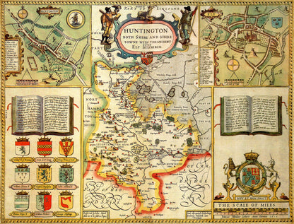Puzzle 1000 pièces de la carte historique du Huntingdonshire (1610)