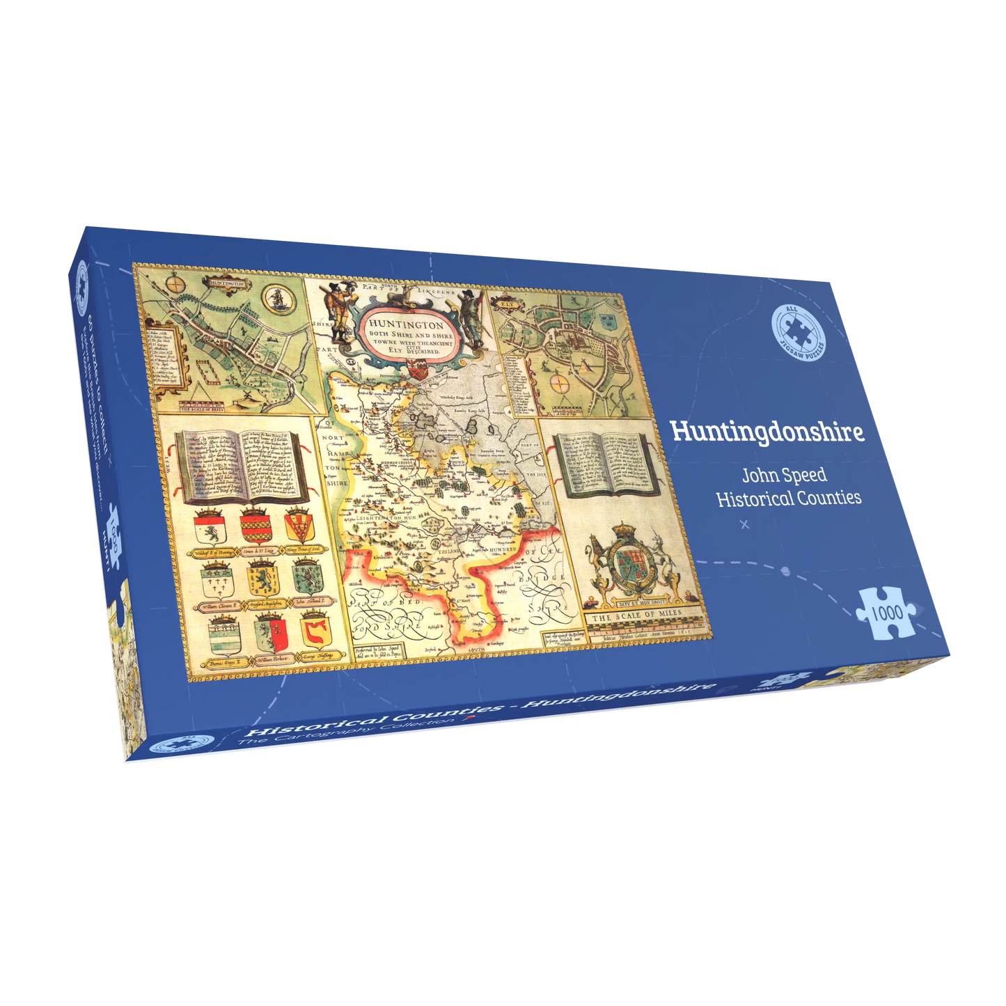 Puzzle 1000 pièces de la carte historique du Huntingdonshire (1610)