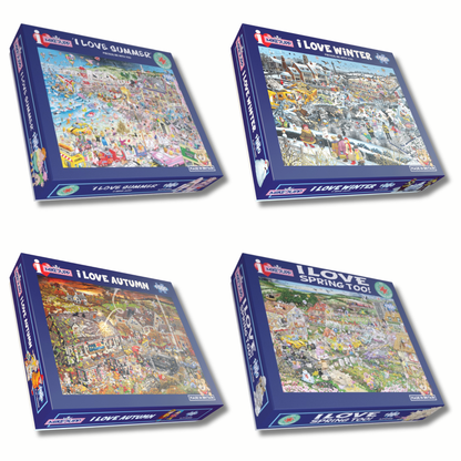 Mike Jupp I Love The Seasons 4 x 1000 Piece Jigsaw Puzzle Bundle