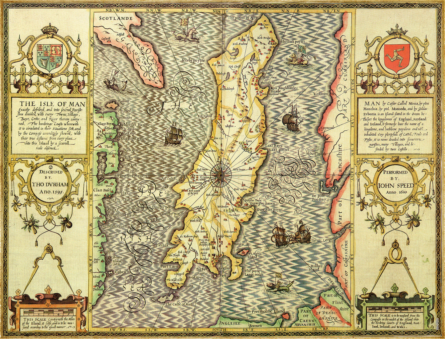 Historische Karte der Isle of Man, 1000-teiliges Puzzle (1610)