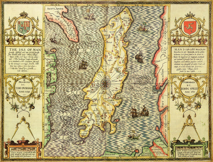 Historische Karte der Isle of Man, 1000-teiliges Puzzle (1610)