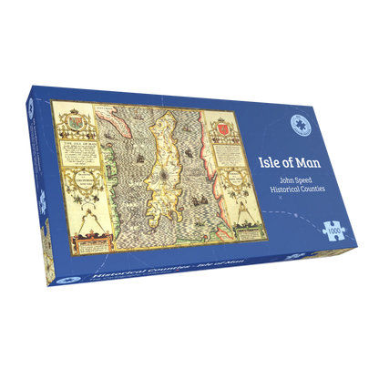 Historische Karte der Isle of Man, 1000-teiliges Puzzle (1610)