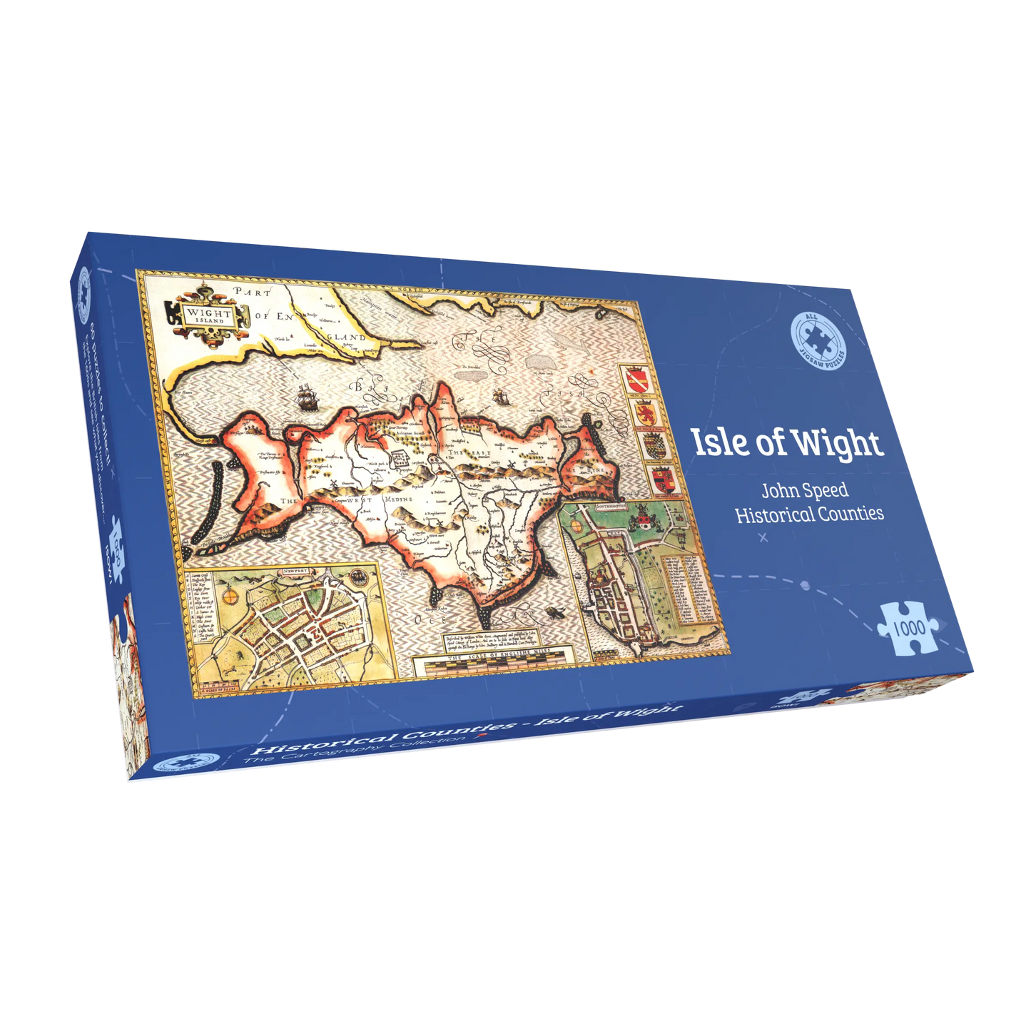 Puzzle 1000 pièces : Carte historique de l'île de Wight (1610)