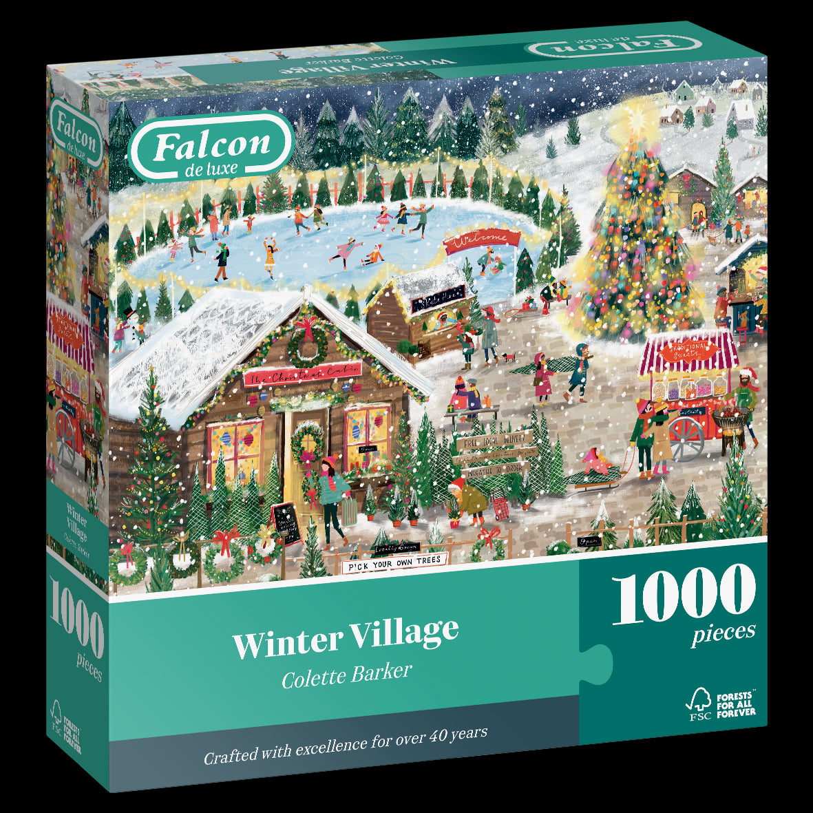Falcon de Luxe Winter Village 1000 Piece Jigsaw Puzzle